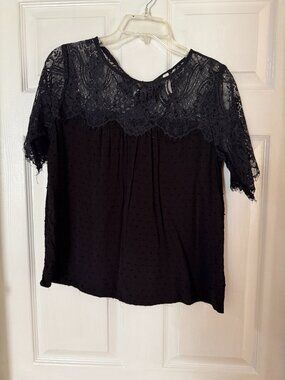 Xhilaration Black Lace Blouse – Size Medium